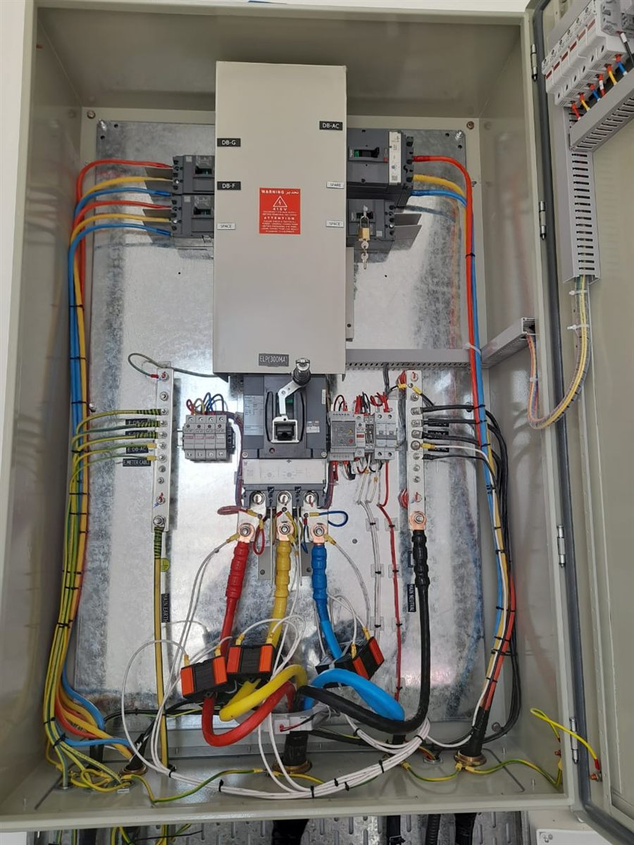 MEP electrical panel installation in Abu Dhabi villa